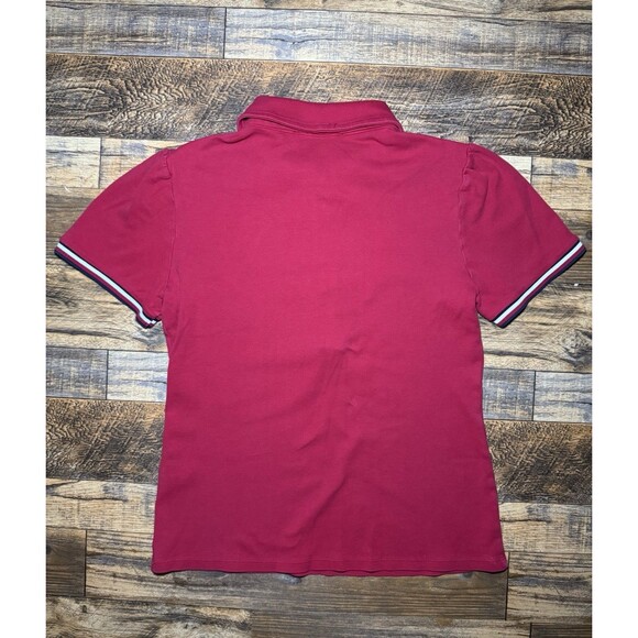 Tommy Hilfiger Red Women’s M Short Sleeve Polo, Navy & White‎ Trim, Gold Buttons - Picture 2 of 5